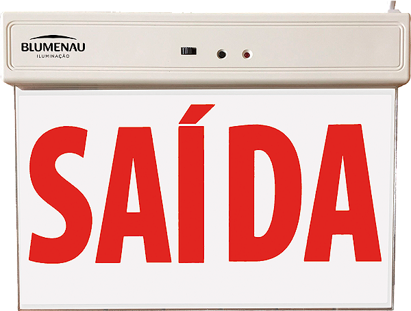Placa de Balizamento Face Única Saída de Emergência com Led (Incluso Adesivos para Direções) Vermelha - Blumenau