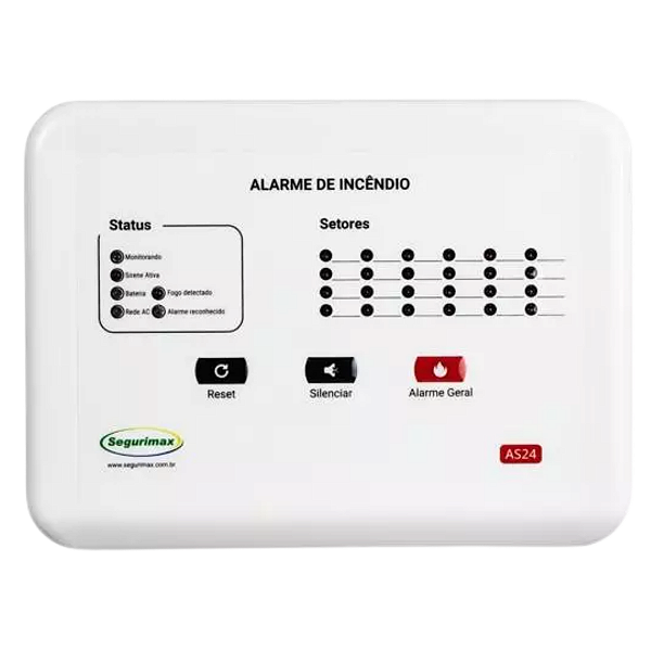 Central de Alarme de Incêndio Convencional 24/12V - Segurimax