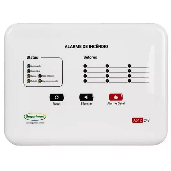 Central Alarme Incêndio Convencional 12/24V - Segurimax