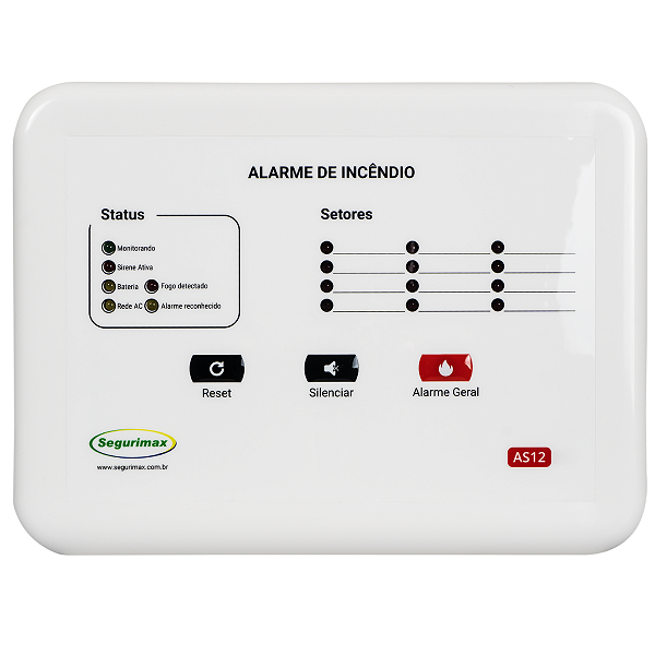 Central de Alarme de Incêndio Convencional 12/12V - Segurimax
