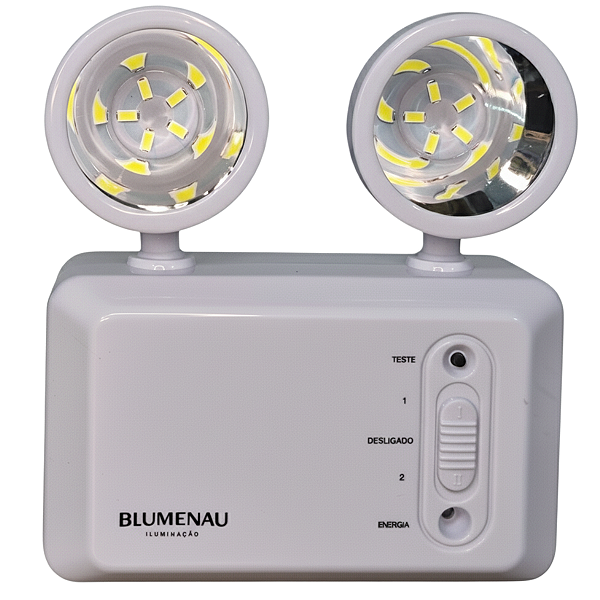 Luminária de Emergência LED 600 Lúmens 3W 2 Faróis 6.500K - Blumenau Iluminação