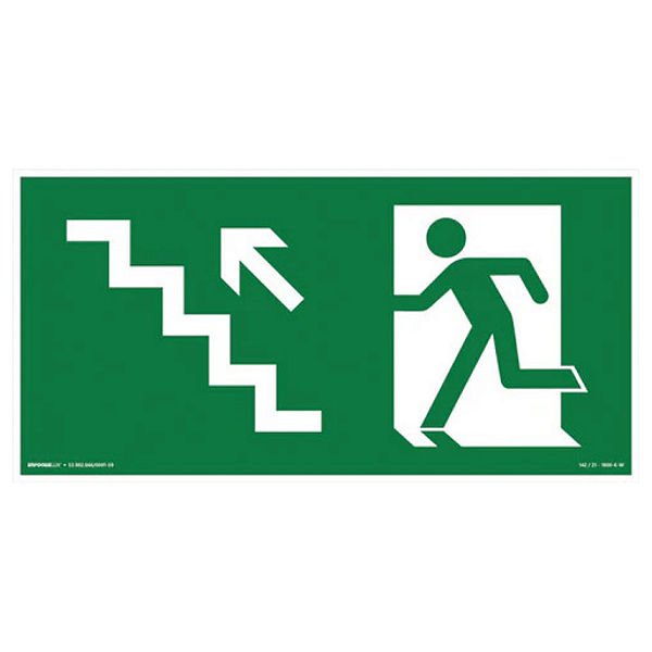 Placa de Sinalização Fotoluminescente (Subida à Esquerda) Modelo S10