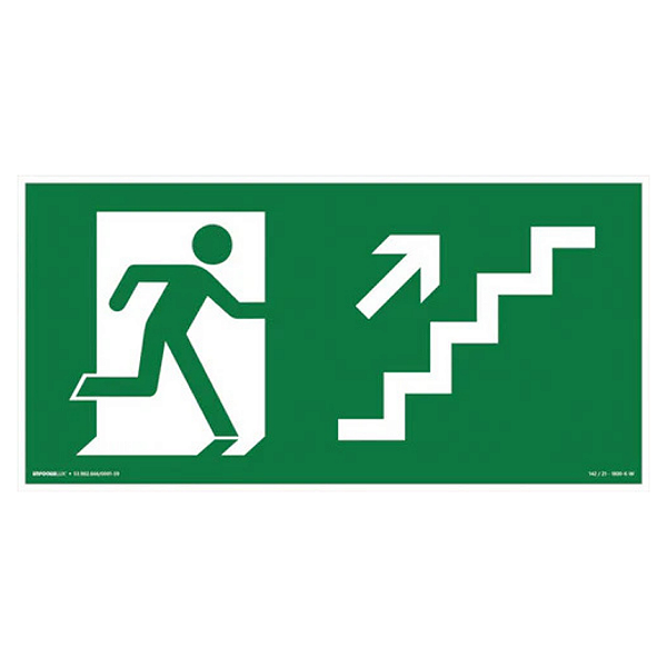 Placa de Sinalização Fotoluminescente (Subida à Direita) Modelo S11