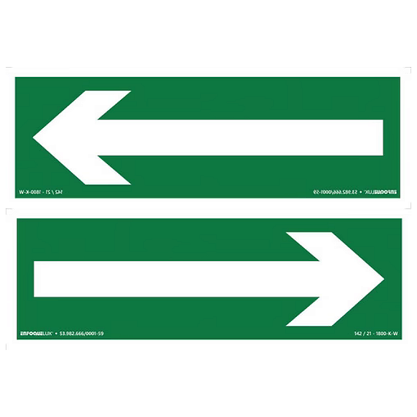 Placa de Sinalização Fotoluminescente (Seta de Direção) Modelo C1