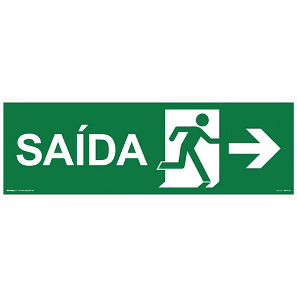 Placa de Sinalização Fotoluminescente (Saída de Emergência à Direita) Modelo S13-D