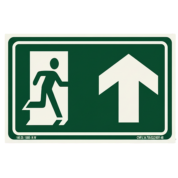 Placa de Sinalização Fotoluminescente (Saída à Frente) Modelo S3