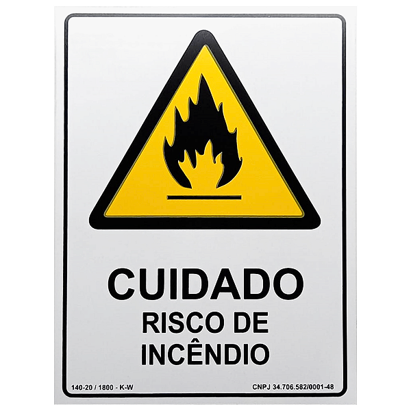 Placa de Sinalização Fotoluminescente (Risco de Incêndio) Modelo A2
