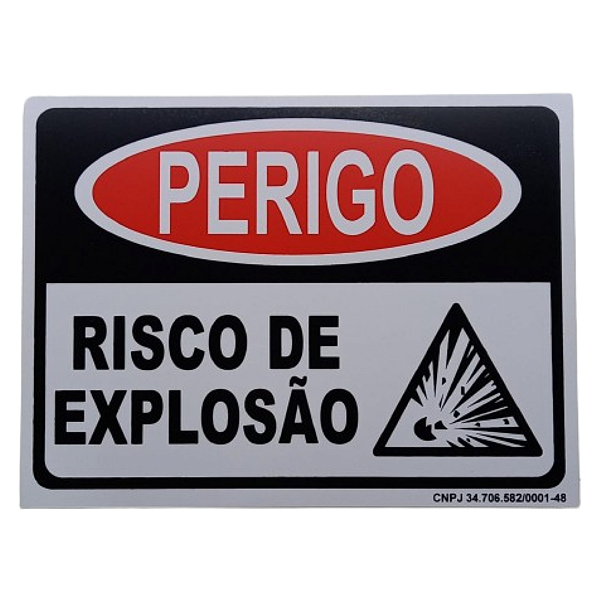 Placa de Sinalização Fotoluminescente (Risco de Explosão) Modelo A3