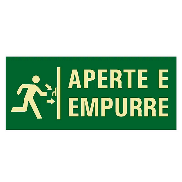 Placa de Sinalização Fotoluminescente (Porta Corta Fogo - Aperta e Empurre) Modelo M3