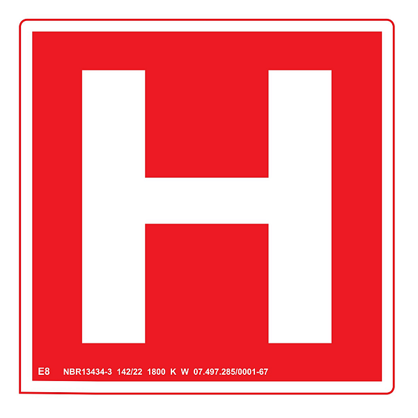 Placa de Sinalização Fotoluminescente (Hidrante) Modelo E8