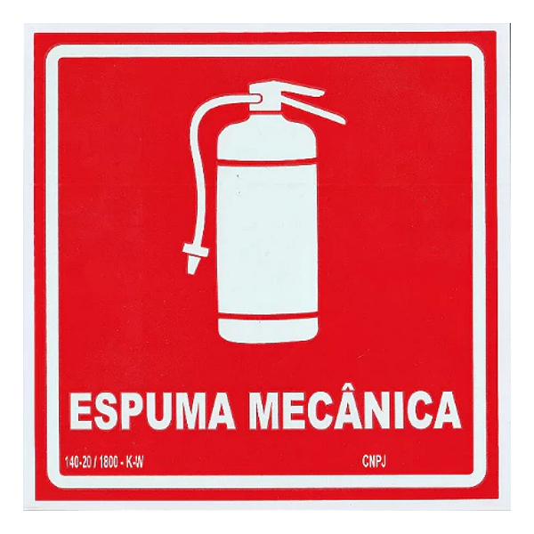Placa de Sinalização Fotoluminescente (Extintor Espuma Mecanica) Modelo E5E