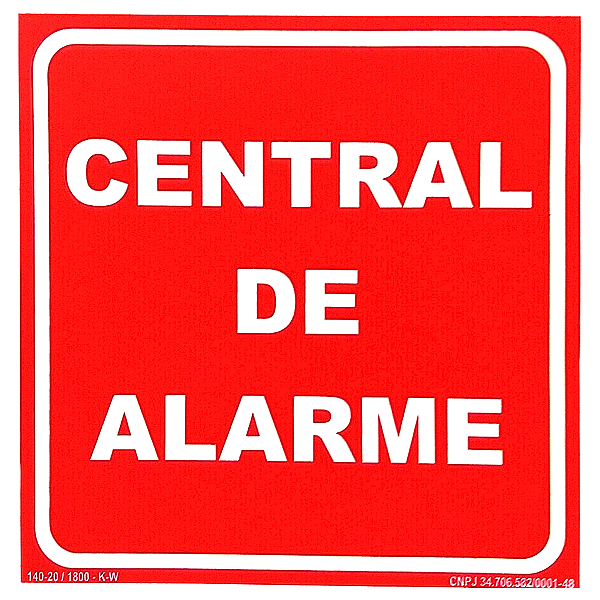 Placa de Sinalização Fotoluminescente (Central de Alarme) Modelo S22