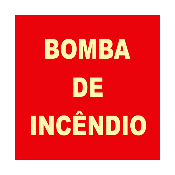 Placa de Sinalização Fotoluminescente (Bomba de Incêndio) Modelo S23