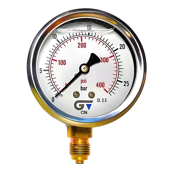 Manômetro 0-25 Bar Glicerinado 1/4" em Inox - Genebre