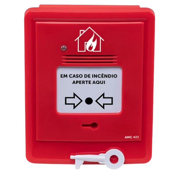 Acionador Manual de Alarme 12V/24V Convencional Amc 422 (com Sirene) - Intelbras