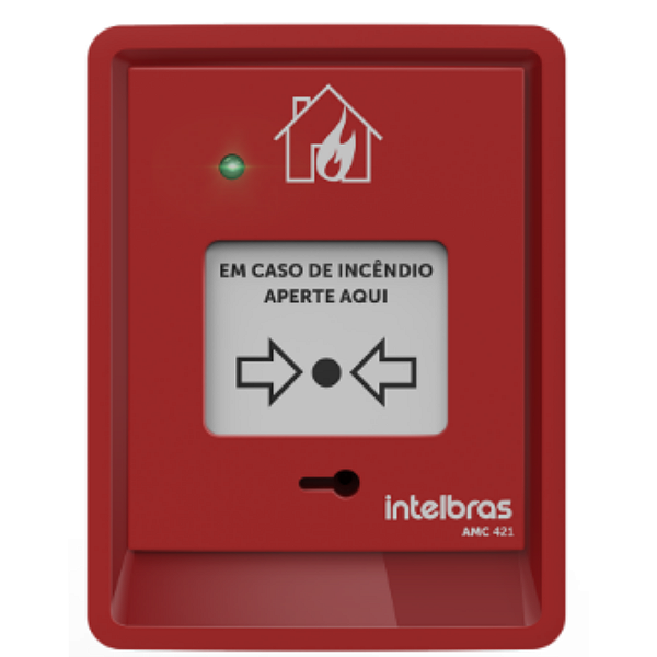 Acionador Manual de Alarme 12V/24V Convencional Amc 421 - Intelbras