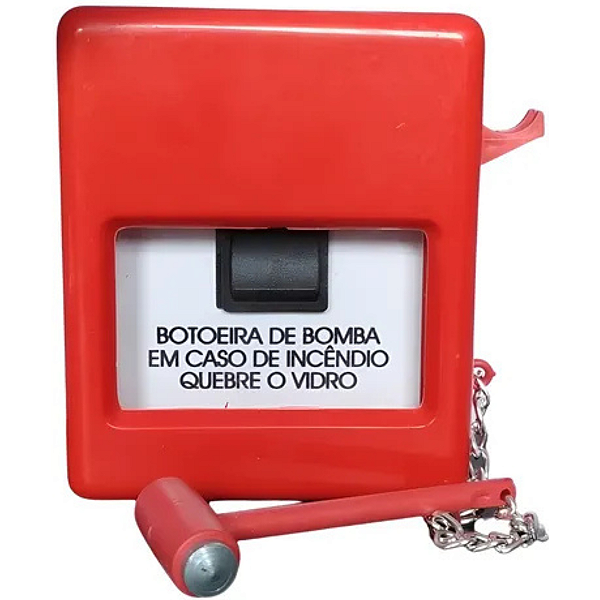 Botoeira de Bomba de Incêndio Botão Liga com Martelo