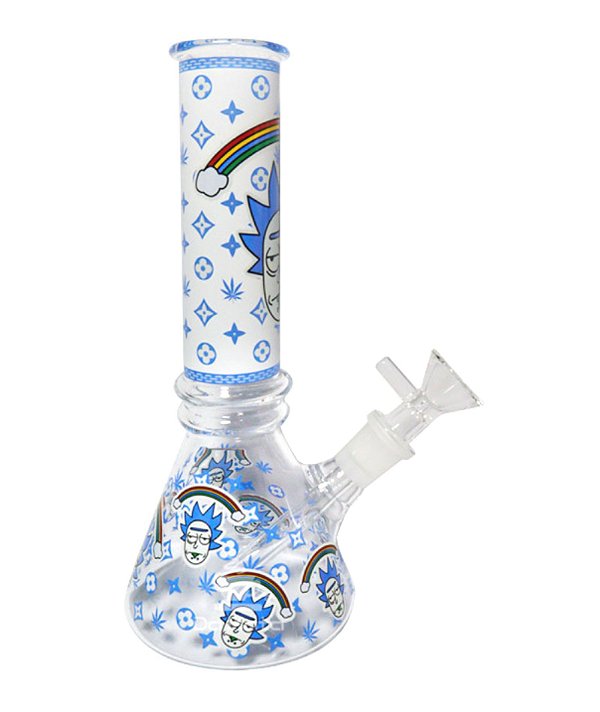 BONG DE VIDRO RETO - 19.5CM - RICK AND MORTY (AB27C)