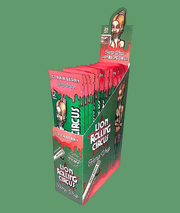 DISPLAY BLUNT WRAP - LION ROLLING CIRCUS - STRAWBERRY (ATACADO)