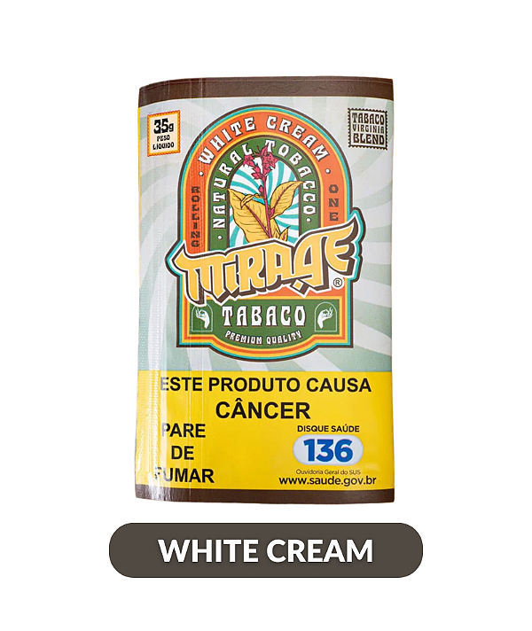 Tabaco Mirage White Cream 35g Original • Blend Virginia Claro Suave • Urban Haze SP • Entrega Expressa e Envio Brasil