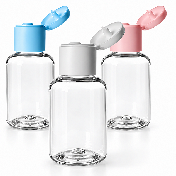 Kit 100 Frascos Plástico Pet 30ml Com Tampa Flip Top