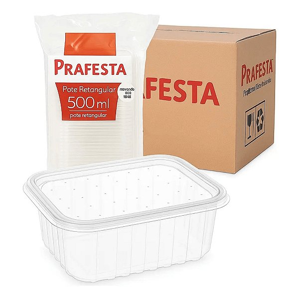 Pote Descartável 500ml Freezer Microondas Marmita Fit 144un