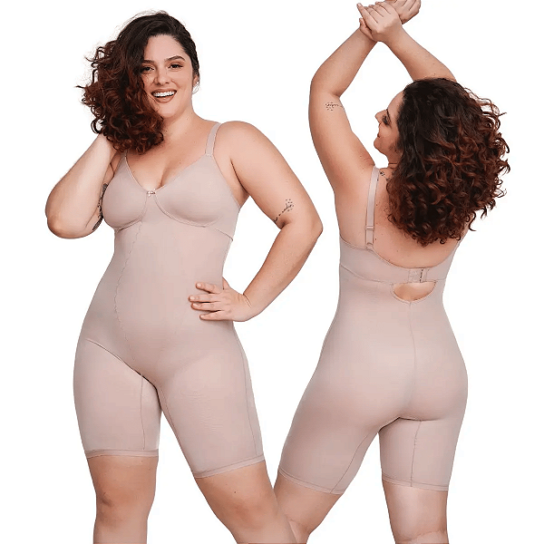 Cinta Body Modelador Macaquinho Plus Size Com Perna 350725