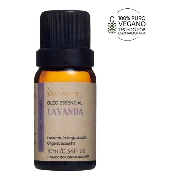 Oleo Essencial Lavanda Via Aroma 10ml Puro e Natural