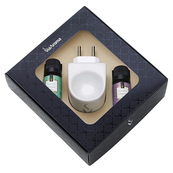 Aromatizador Elétrico Kit Presente Original Via Aroma 2 Essências