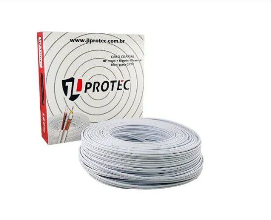 Caixa de Cabo Coaxial Bipolar JL Protec 4MM 80% de Malha 100MTS P/ CFTV