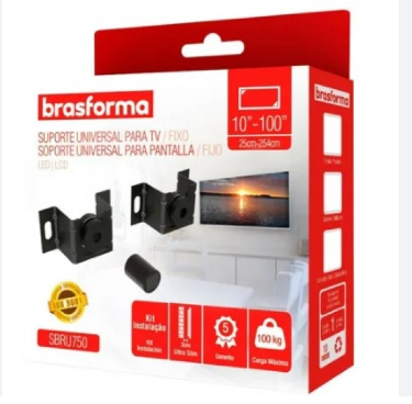 Suporte Brasforma De Parede Para Tv De 10 Até 100 Preto