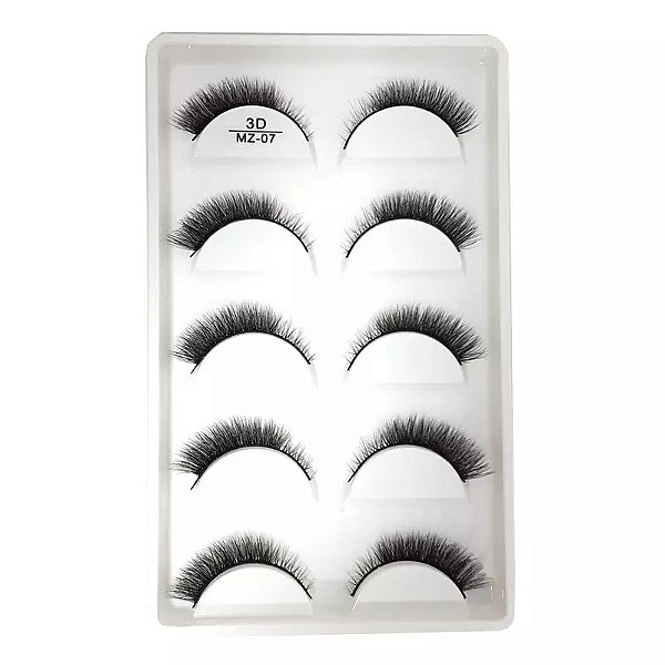 Caixa com 5 pares de cílios postiços - MZ-07