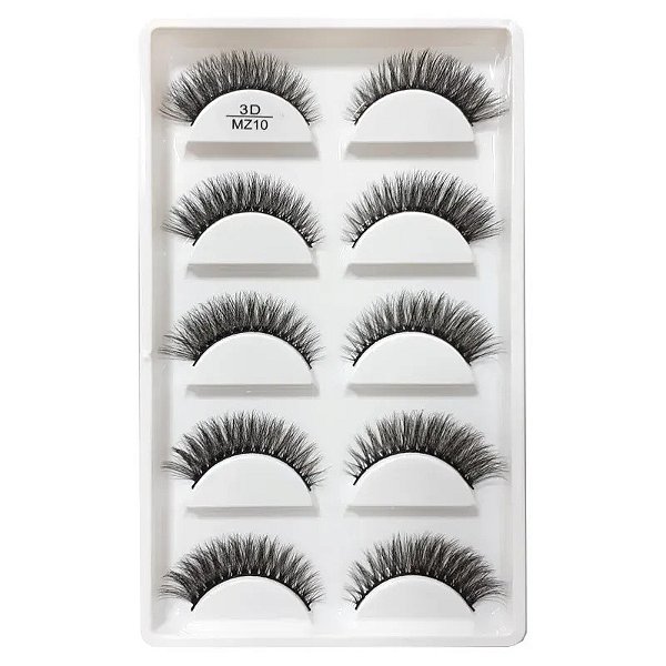 Cílios Postiços 5 Pares - 3D MZ10