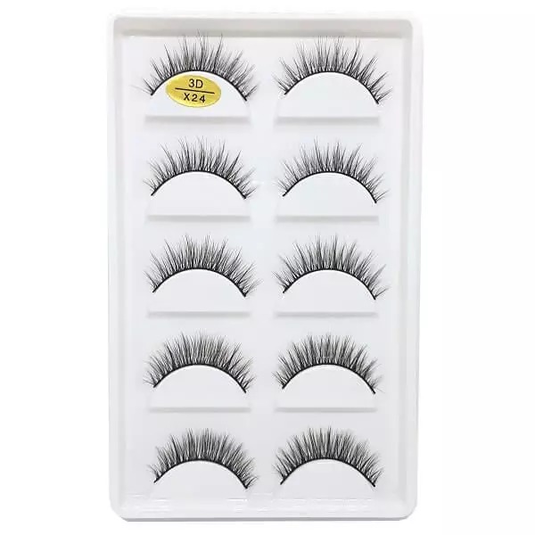 Caixa com 5 pares de cílios postiços 3D X24