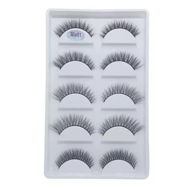Caixa com 5 pares de cílios mistos MIX01