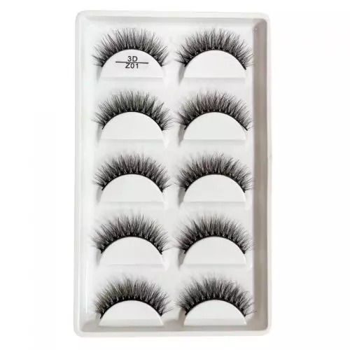 Caixa com 5 pares de cílios postiços naturais Z01