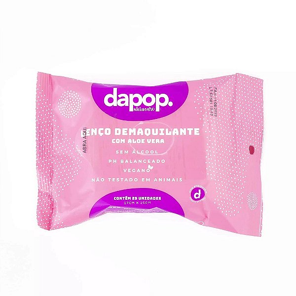 Lenço demaquilante Aloe Vera - Dapop