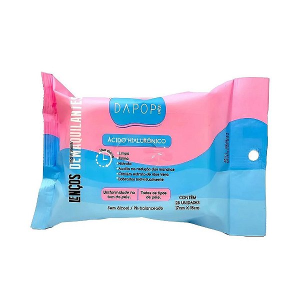 Lenço Demaquilante Ácido Hialurônico - Dapop