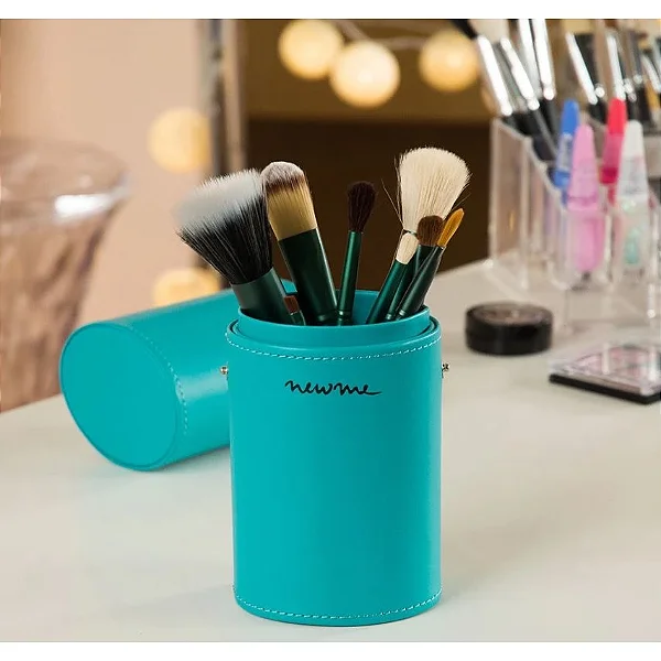 Kit 9 Pinceis com Estojo Azul - Newme
