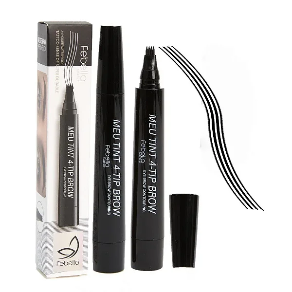Caneta para Sobrancelhas Fio a Fio Prova D'água - Febella Cor número:Cor 01