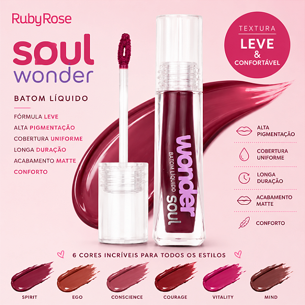 Batom Líquido Soul Wonder - Ruby Rose