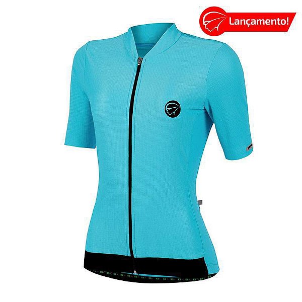 Camisa Ciclismo Mauro Ribeiro Fiber Feminina Azul Celeste