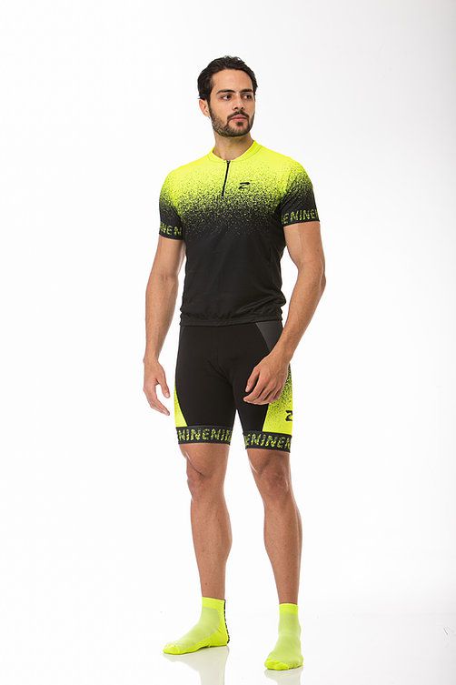 Camisa Ciclismo Z Nine Ride Green Jet Masculina Preta/Amarela