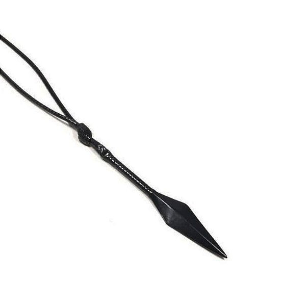 Colar Fio Encerado Masculino Pingente Adaga Aço