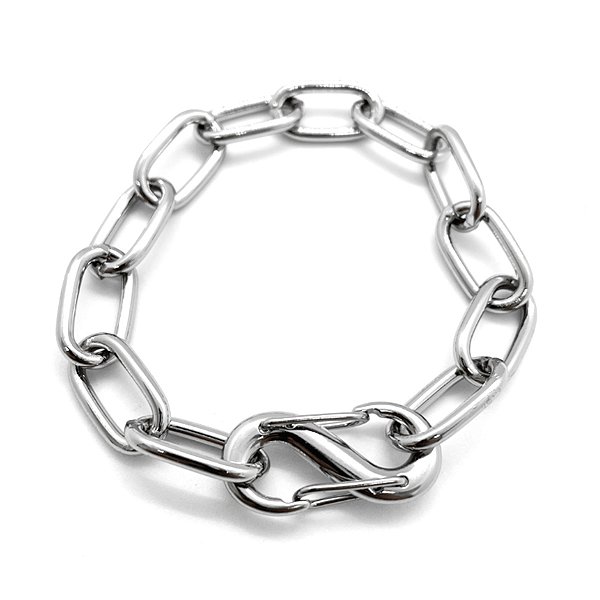 Pulseira Aço Inox Elos Grossos Mosquetão Infinito