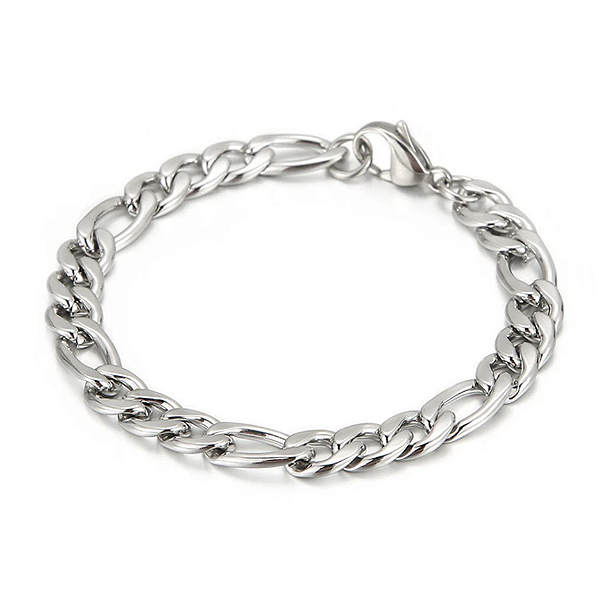 Pulseira Aço Inox Elos Grumet Prata