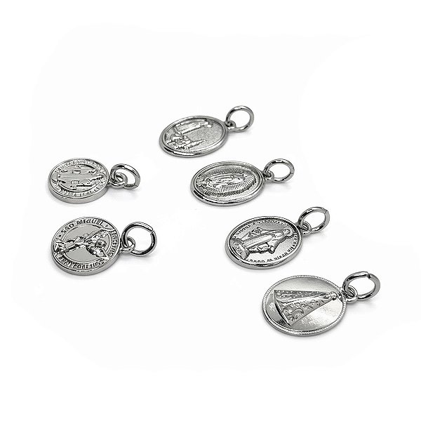 Pingente Medalha Religiosa São Bento Guadalupe Graças Fátima