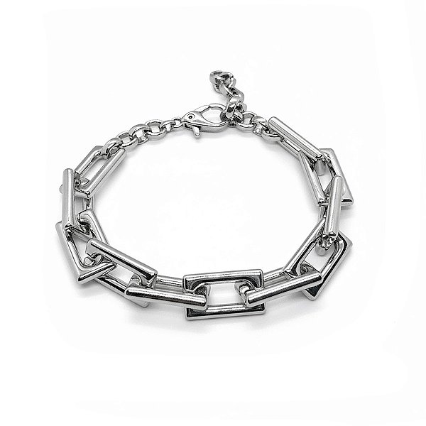 Pulseira Prata Iron Block