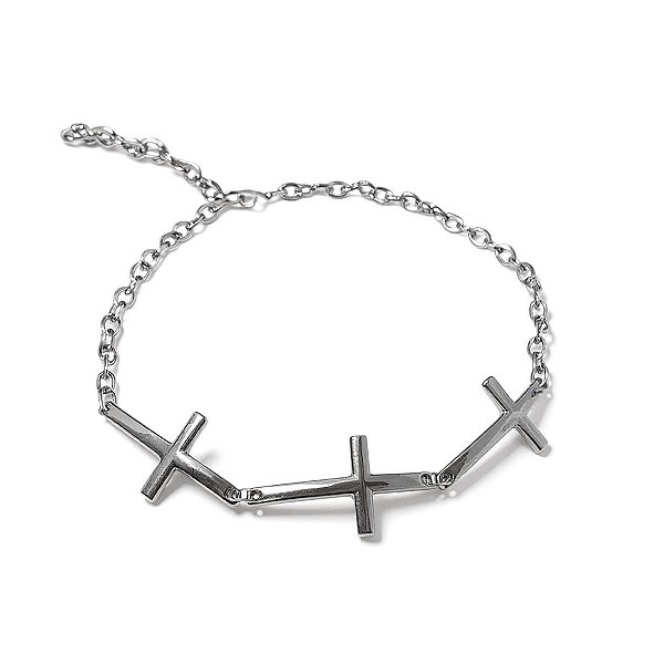 Colar Cruzes Street Prateado