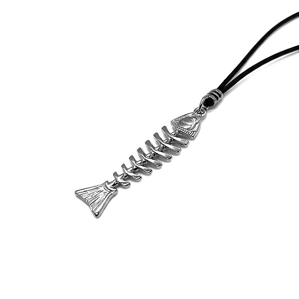 Colar Fio Encerado Ajustável Pingente Sardinha